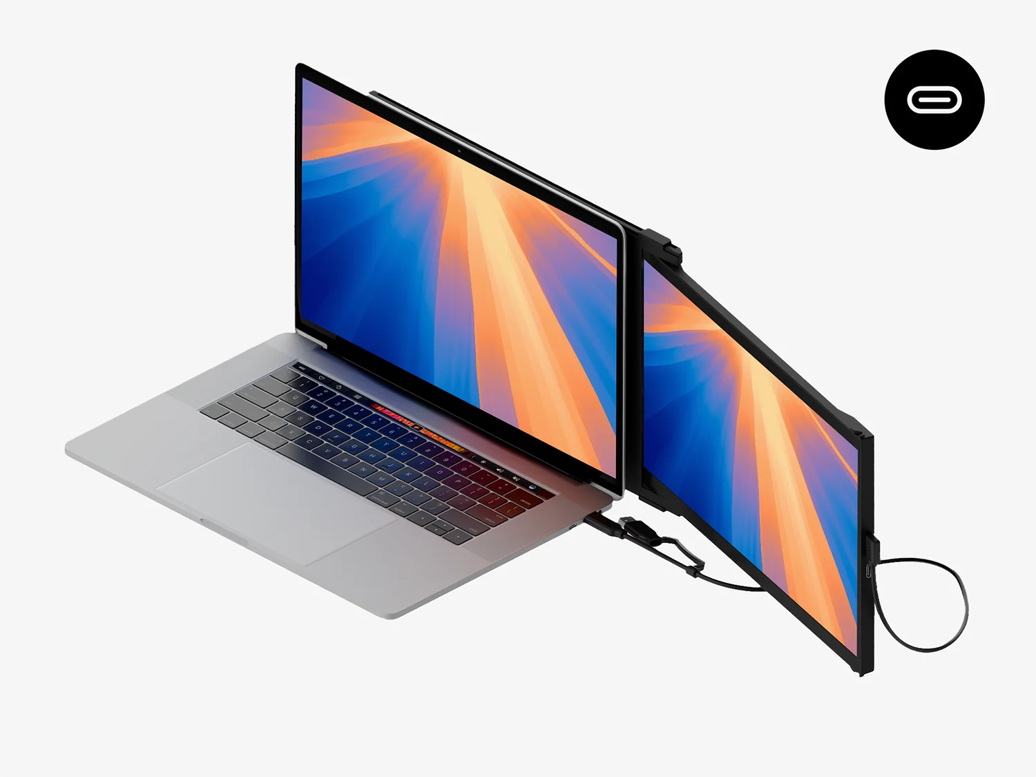Duex Plus DS second screen for laptop set up with only USB-C to c cable