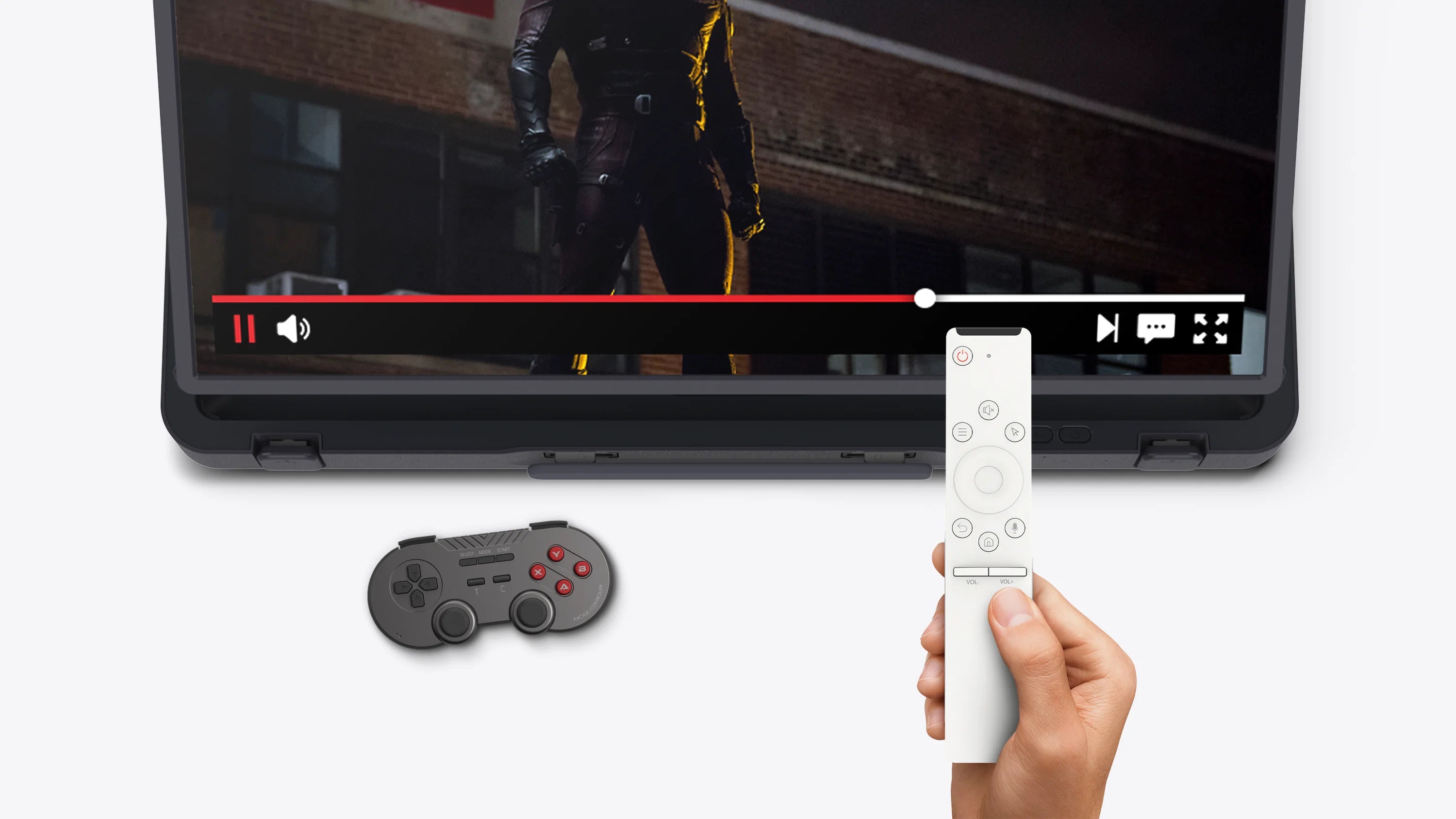 pixcase has a gamepad and remote included