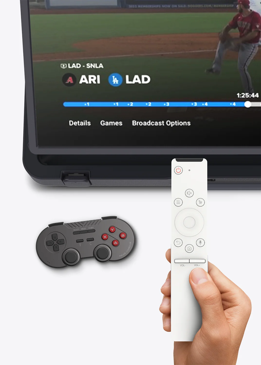 pixcase has a gamepad and remote included