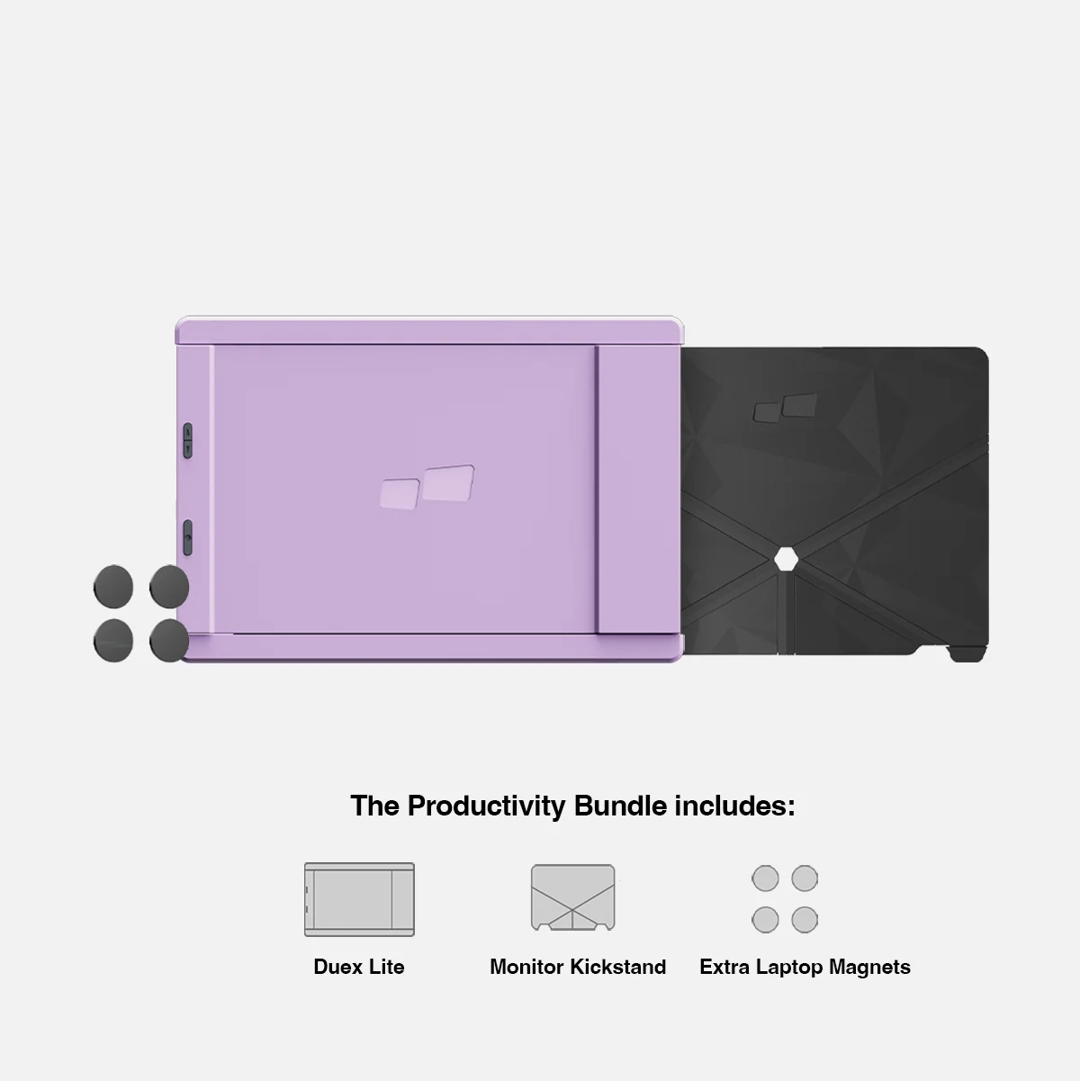 Misty Lilac Mobile Pixels Duex Lite external monitor for laptop productivity bundle